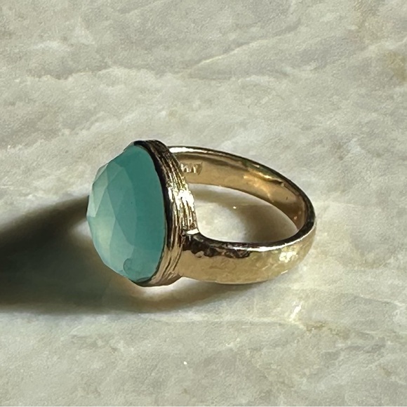 Melinda Maria Green and Gold Statement Ring - West Palm Beach Chic - Chalcedony - Picture 4 of 14